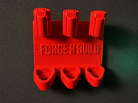 04 — SixDock™ red PETG organizer wall-mounted perspective view