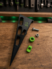 04 — BevelLift™ three printed components and demonstration M6 hardware