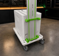 04 — StackTrack™ carrying Festool FS 1400/2 guide rail vertically outside Systainer T-Loc box