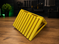 07 — standalone yellow PETG 9-slot square wall rack