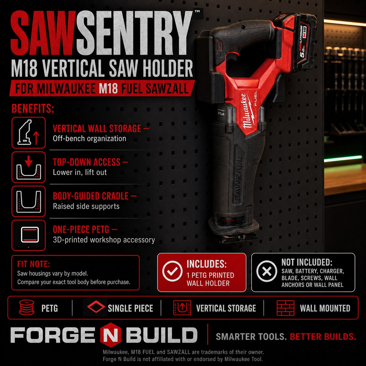 01 — SawSentry™ M18 vertical reciprocating saw holder cover