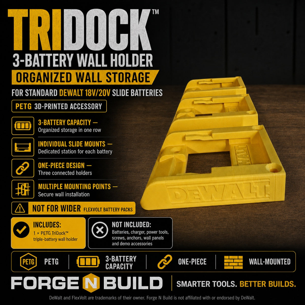 01 — TriDock™ 3-Battery Wall Holder cover