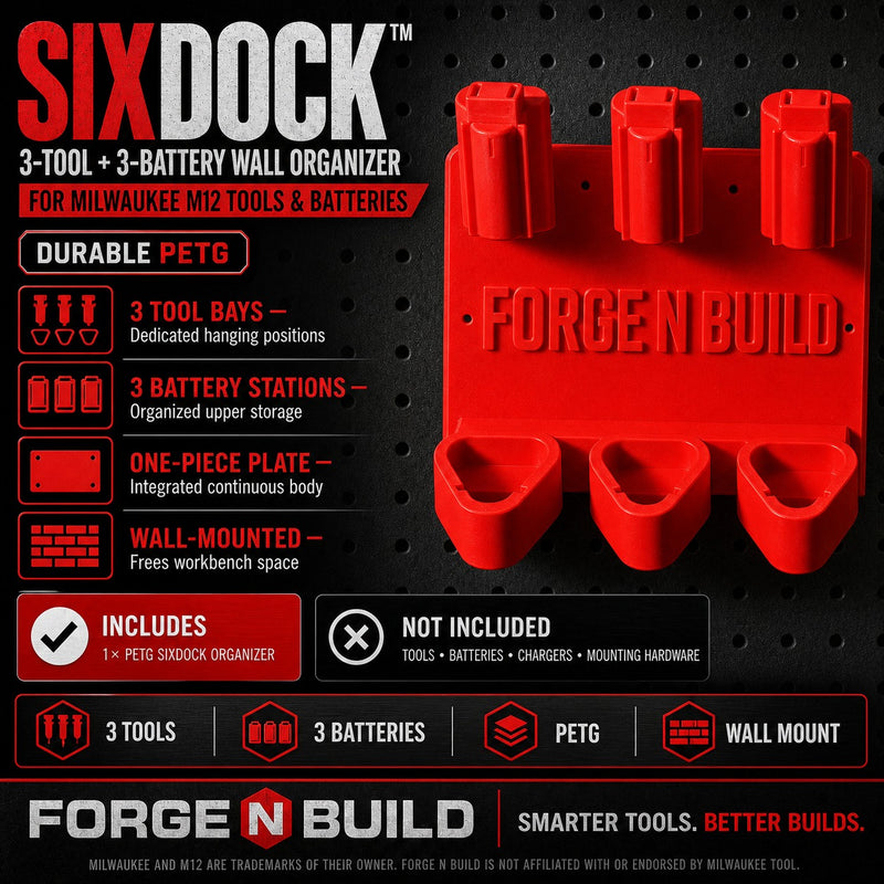 01 — SixDock™ M12 tool and battery wall organizer cover
